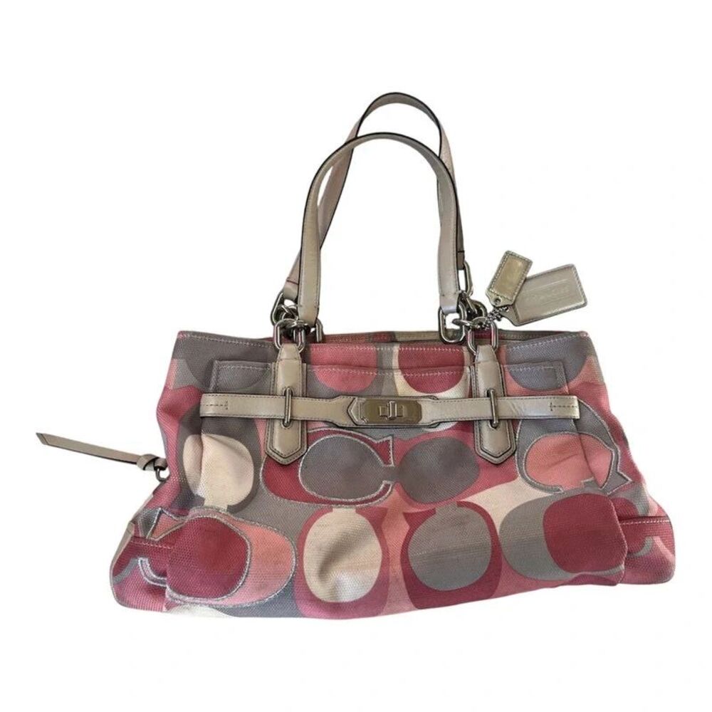 Coach Chelsea Jayden Scarf Pink Signature Print Purse Handbag